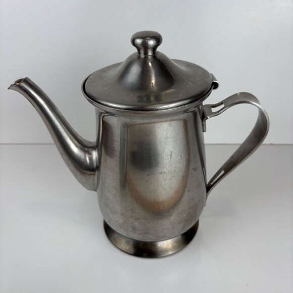 Oneida 18/8 Stainless Steel Coffee/Tea Pot Hinged Lid 8” Vintage Japan - Picture 2 of 10